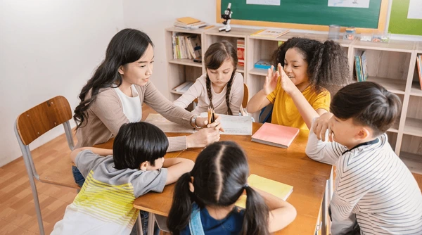 pupils group study teacher classroom 600nw 2456816077